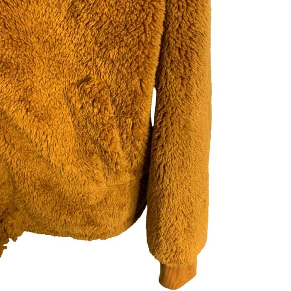 J. Crew Women's Jacket Fleece Sherpa Funnel Neck Teddy Brown Cozy Soft Zip Up L - Picture 3 of 7